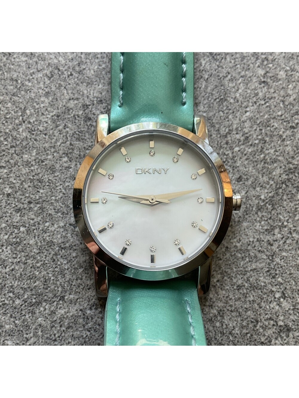 Beautiful DKNY Womens Watch 28mm Silver Tone Case With MOP Dial D1